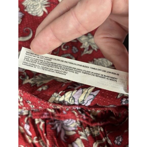 Intimately Free People Last Night Mini Dress Red Yellow Floral Size Large - Picture 7 of 15